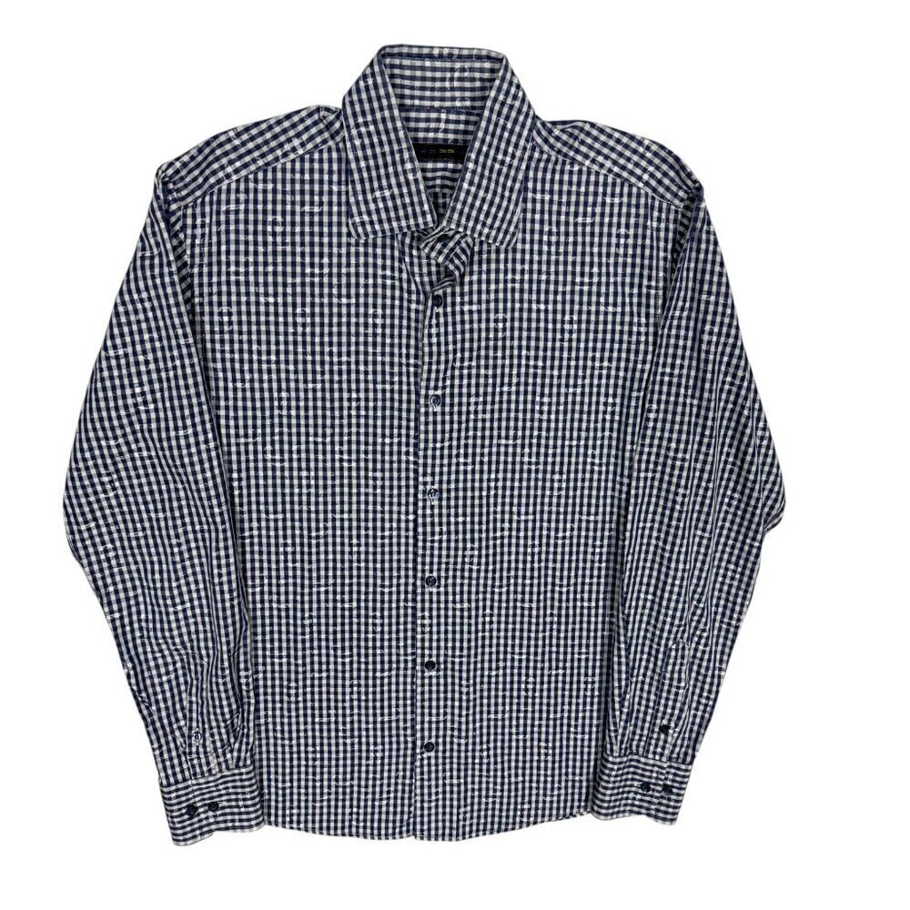 ETRO‎ Milano Dress Shirt Check / Paisley Made in Italy Cotton 15 1/2 Medium